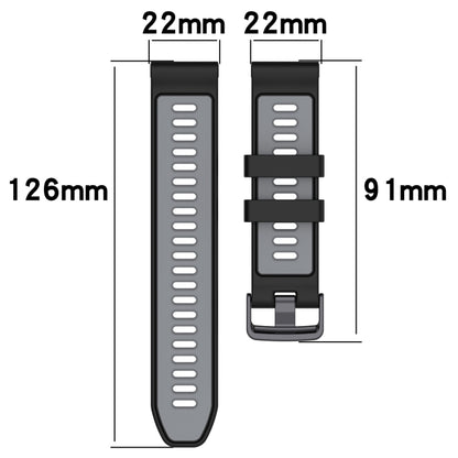 For Garmin Fenix 6 Sports Two-Color Silicone Watch Band(Grey+Yellow) - Watch Bands by PMC Jewellery | Online Shopping South Africa | PMC Jewellery