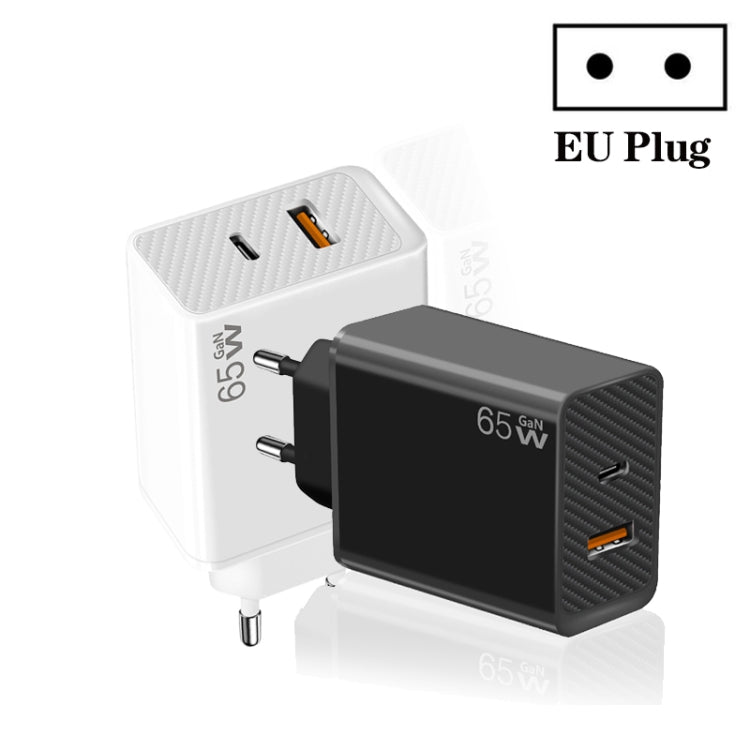 GaN PD48W Type-C PD3.0 + USB3.0 Notebook Adapter for MacBook Series ，EU Plug(White) - Cable & Adapter by PMC TechLife | Online Shopping South Africa | PMC TechLife