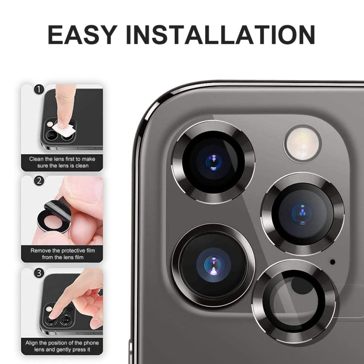 For iPhone 15 Pro / 15 Pro Max ENKAY 9H Rear Lens Aluminium Alloy Tempered Glass Film(Grey) - iPhone 15 Pro Max Tempered Glass by ENKAY | Online Shopping South Africa | PMC TechLife | Buy Now Pay Later Mobicred