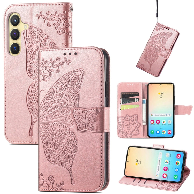 For Samsung Galaxy A25 5G Butterfly Love Flower Embossed Leather Phone Case(Rose Gold) - free shipping - PMC TechLife - Order now!