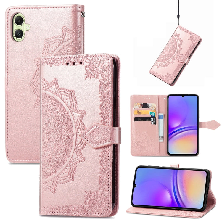 For Samsung Galaxy A05 Mandala Flower Embossed Leather Phone Case(Rose Gold) - free shipping - PMC TechLife - Order now!