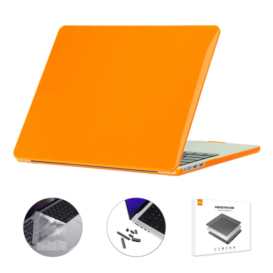 For MacBook Air 15.3 A2941 ENKAY EU Version 3 in 1 Crystal Protective Case with TPU Keyboard Film & Anti-dust Plugs(Orange) - MacBook Air Cases by ENKAY | Online Shopping South Africa | PMC Jewellery