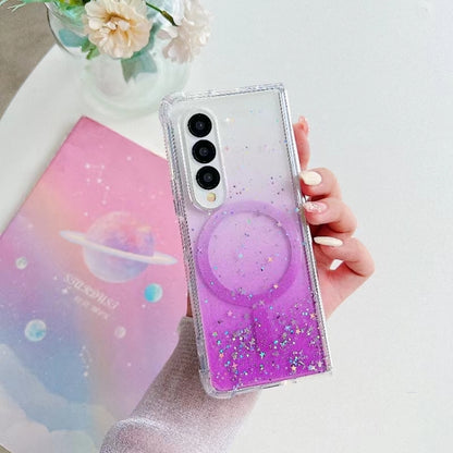 For Samsung Galaxy Z Fold4 Magsafe Glitter TPU Phone Protective Case(Purple) - Galaxy Z Fold4 5G Cases by PMC Jewellery | Online Shopping South Africa | PMC Jewellery