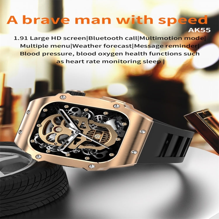 AK55 1.91 inch IP67 Waterproof Color Screen Smart Watch,Support Heart Rate / Blood Pressure / Blood Oxygen Monitoring(Red) - Smart Watches by PMC TechLife | Online Shopping South Africa | PMC TechLife | Buy Now Pay Later Mobicred