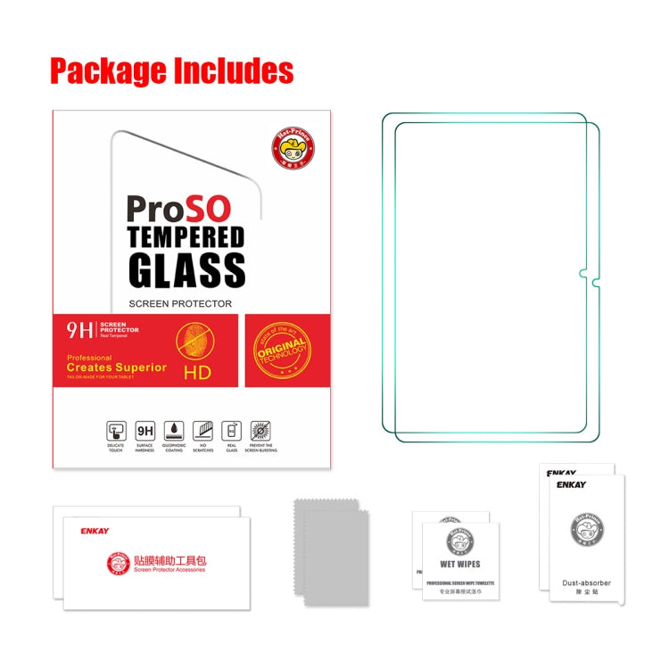 For Samsung Galaxy Tab A9+ 11.0 2pcs ENKAY Hat-Prince 0.33mm Explosion-proof Tempered Glass Film - For Samsung Tab by ENKAY | Online Shopping South Africa | PMC TechLife | Buy Now Pay Later Mobicred