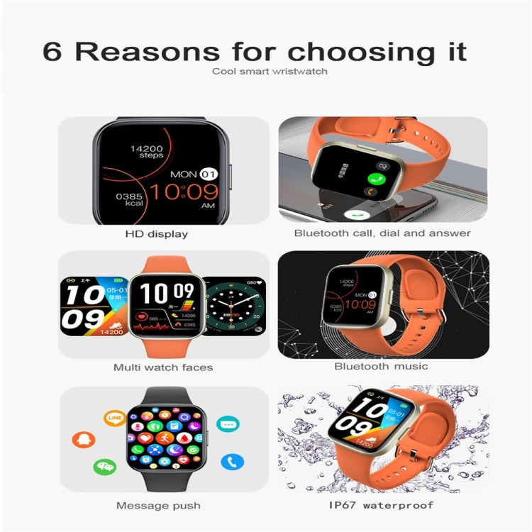 Y83 1.83 inch Color Screen Smart Watch,Support Heart Rate / Blood Pressure / Blood Oxygen / Blood Glucose Monitoring(Black) - free shipping - PMC TechLife - Order now!