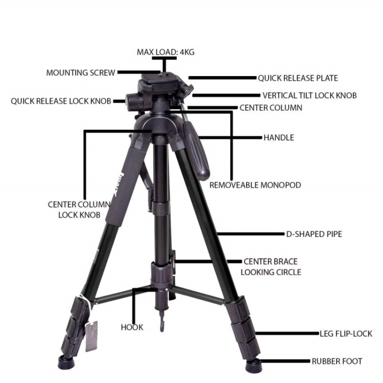 JMARY KP2264 Portable Detachable Tripod Mobile Phone SLR Camera Aluminium Alloy Stand(Blue) - free shipping - PMC TechLife - Order now!