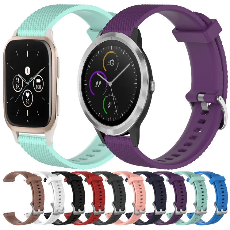 For Garmin Vivomove Sport 20mm Diamond Textured Silicone Watch Band(Pink) - Watch Bands by PMC TechLife | Online Shopping South Africa | PMC TechLife | Buy Now Pay Later Mobicred