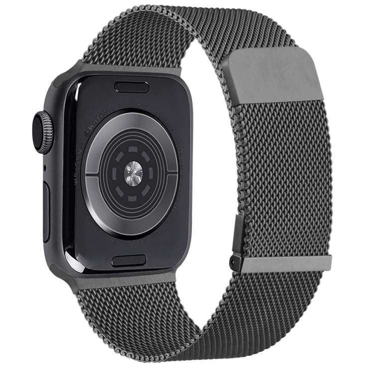 For Apple Watch 42mm Milan Double Magnetic Steel Mesh Watch Band(Gray) - Watch Bands by PMC TechLife | Online Shopping South Africa | PMC TechLife