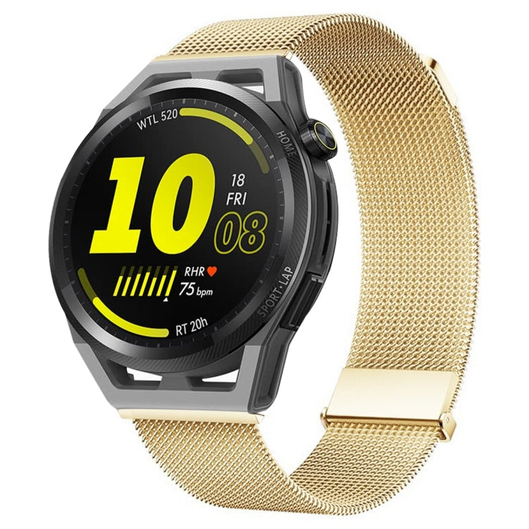 For Huawei Watch GT Runner Milan Double Magnetic Steel Mesh Watch Band(Gold) - Watch Bands by PMC TechLife | Online Shopping South Africa | PMC TechLife