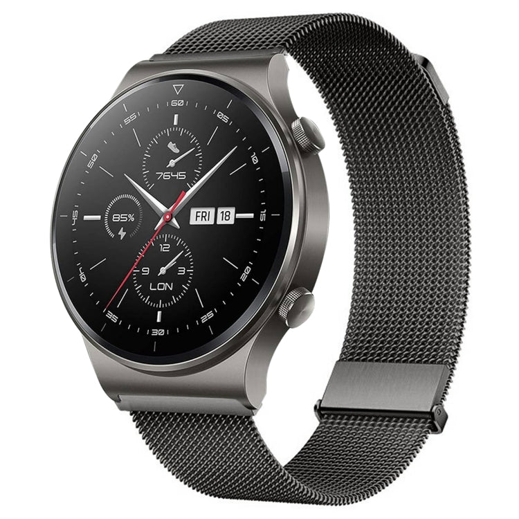 For Huawei Watch GT2 Pro / GT2 46mm Milan Double Magnetic Steel Mesh Watch Band(Gray) - Watch Bands by PMC TechLife | Online Shopping South Africa | PMC TechLife | Buy Now Pay Later Mobicred