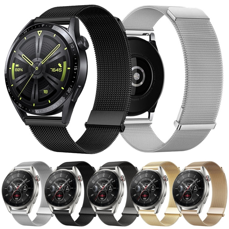 For Huawei Watch GT2 Pro / GT2 46mm Milan Double Magnetic Steel Mesh Watch Band(Gray) - Watch Bands by PMC TechLife | Online Shopping South Africa | PMC TechLife | Buy Now Pay Later Mobicred