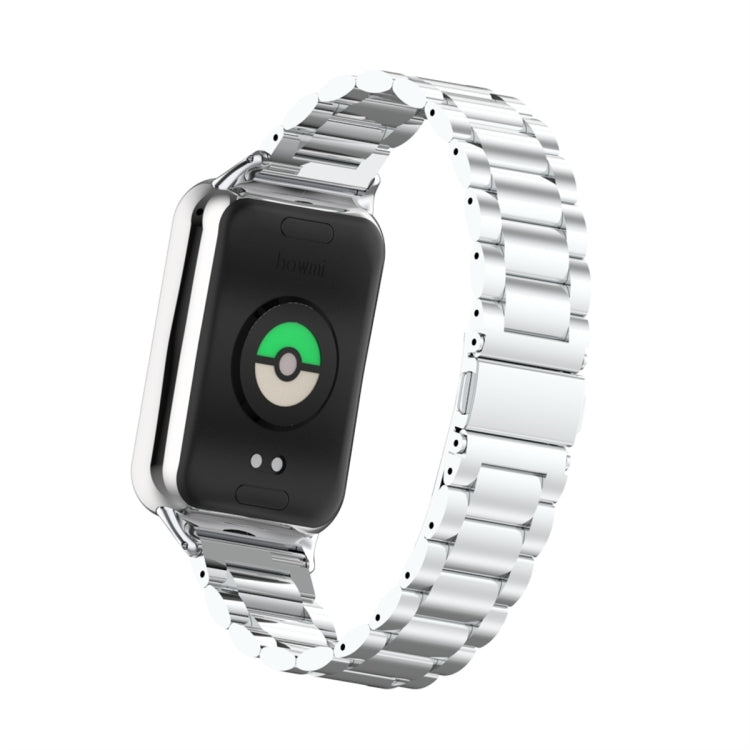 For Xiaomi Mi Band 8 Pro Three Bead Metal Stainless Steel Watch Band(Silver) - Watch Bands by PMC TechLife | Online Shopping South Africa | PMC TechLife