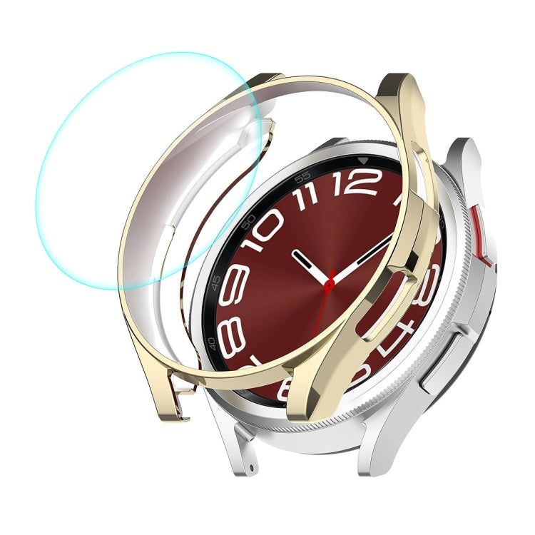 For Samsung Galaxy Watch6 Classic 43mm ENKAY Hat-Prince Electroplated Soft TPU Case + 0.2mm 9H Glass Screen Protector(Golden) - Watch Cases by ENKAY | Online Shopping South Africa | PMC TechLife