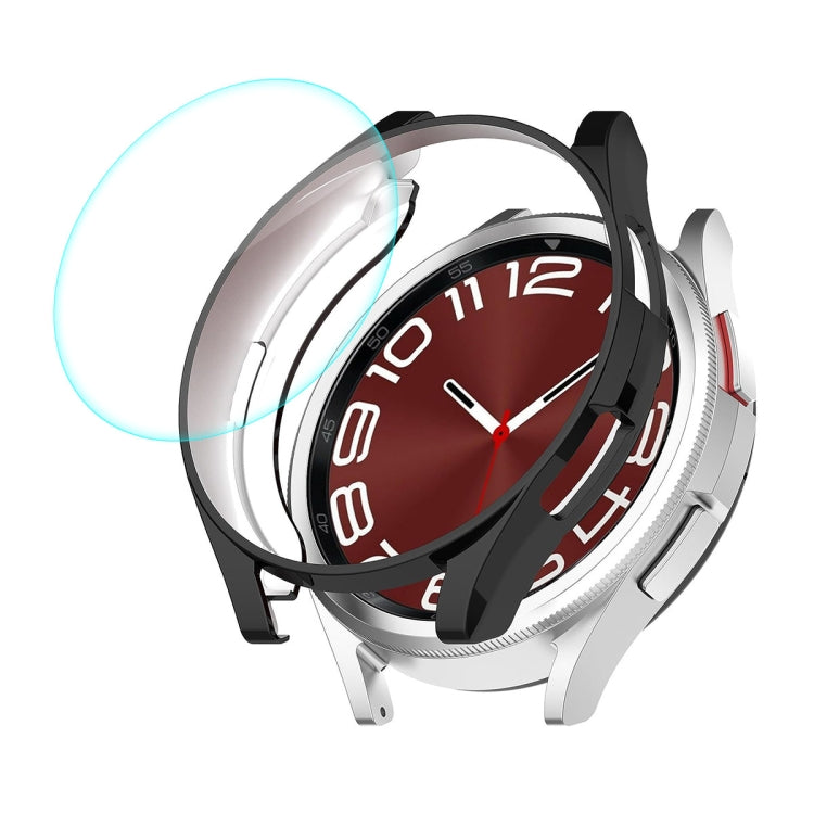 For Samsung Galaxy Watch6 Classic 47mm ENKAY Hat-Prince Electroplated Soft TPU Case + 0.2mm 9H Glass Screen Protector(Black) - Watch Cases by ENKAY | Online Shopping South Africa | PMC TechLife