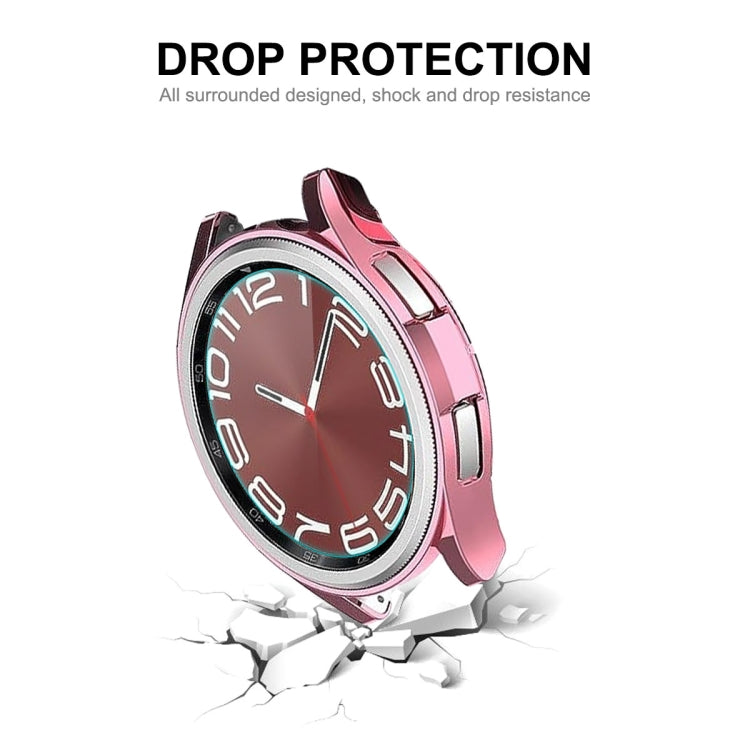 For Samsung Galaxy Watch6 Classic 47mm ENKAY Hat-Prince Electroplated Soft TPU Case + 0.2mm 9H Glass Screen Protector(Rose Gold) - Watch Cases by ENKAY | Online Shopping South Africa | PMC TechLife