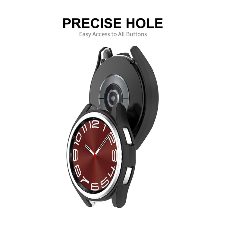 For Samsung Galaxy Watch6 Classic 43mm ENKAY Hat-Prince Electroplated Hard PC Case + 0.2mm 9H Glass Screen Protector(Transparent) - Watch Cases by ENKAY | Online Shopping South Africa | PMC TechLife