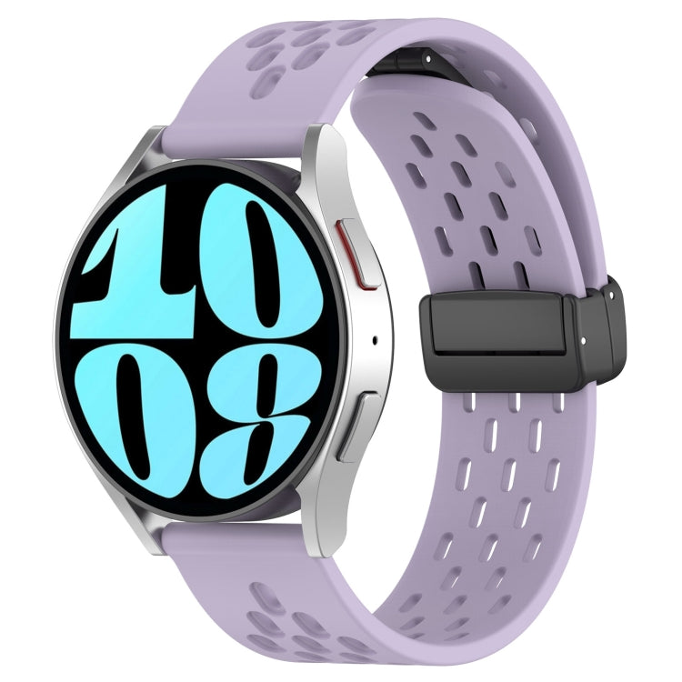 For Samsung Galaxy Watch 6 40mm 20mm Folding Magnetic Clasp Silicone Watch Band(Purple) - Watch Bands by PMC TechLife | Online Shopping South Africa | PMC TechLife | Buy Now Pay Later Mobicred