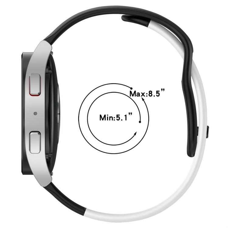 For Samsung Galaxy Watch Active 20mm Double Color Silicone Watch Band(Black+Green) - Watch Bands by PMC TechLife | Online Shopping South Africa | PMC TechLife