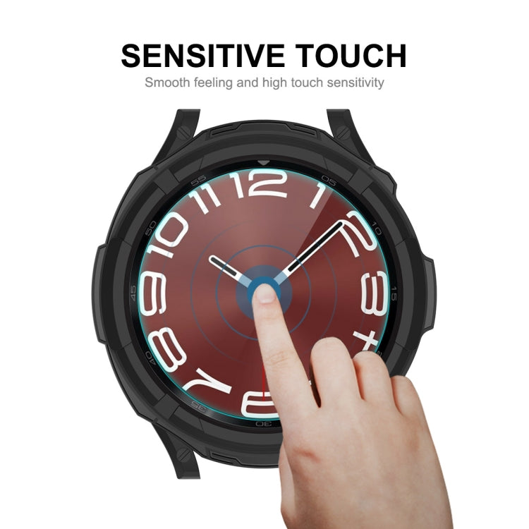 For Samsung Galaxy Watch6 Classic 47mm ENKAY Hat-Prince 2 in 1 TPU Armor Watch Case + 0.2mm 9H Tempered Glass Screen Protector(White) - Watch Cases by ENKAY | Online Shopping South Africa | PMC TechLife