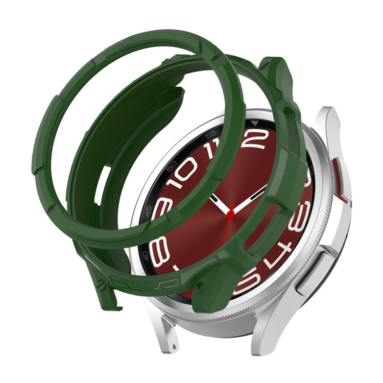For Samsung Galaxy Watch6 Classic 47mm ENKAY Hat-Prince 2 in 1 TPU Armor Watch Case + 0.2mm 9H Tempered Glass Screen Protector(Dark Green) - Watch Cases by ENKAY | Online Shopping South Africa | PMC TechLife | Buy Now Pay Later Mobicred