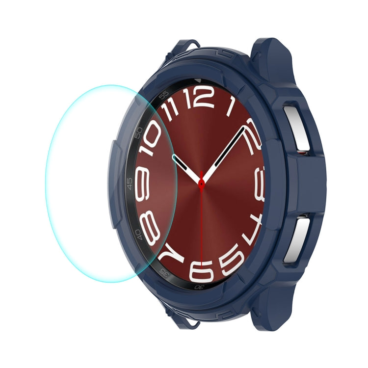 For Samsung Galaxy Watch6 Classic 47mm ENKAY Hat-Prince 2 in 1 TPU Armor Watch Case + 0.2mm 9H Tempered Glass Screen Protector(Dark Blue) - Watch Cases by ENKAY | Online Shopping South Africa | PMC TechLife