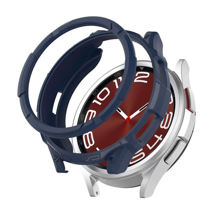 For Samsung Galaxy Watch6 Classic 47mm ENKAY Hat-Prince 2 in 1 TPU Armor Watch Case + 0.2mm 9H Tempered Glass Screen Protector(Dark Blue) - Watch Cases by ENKAY | Online Shopping South Africa | PMC TechLife