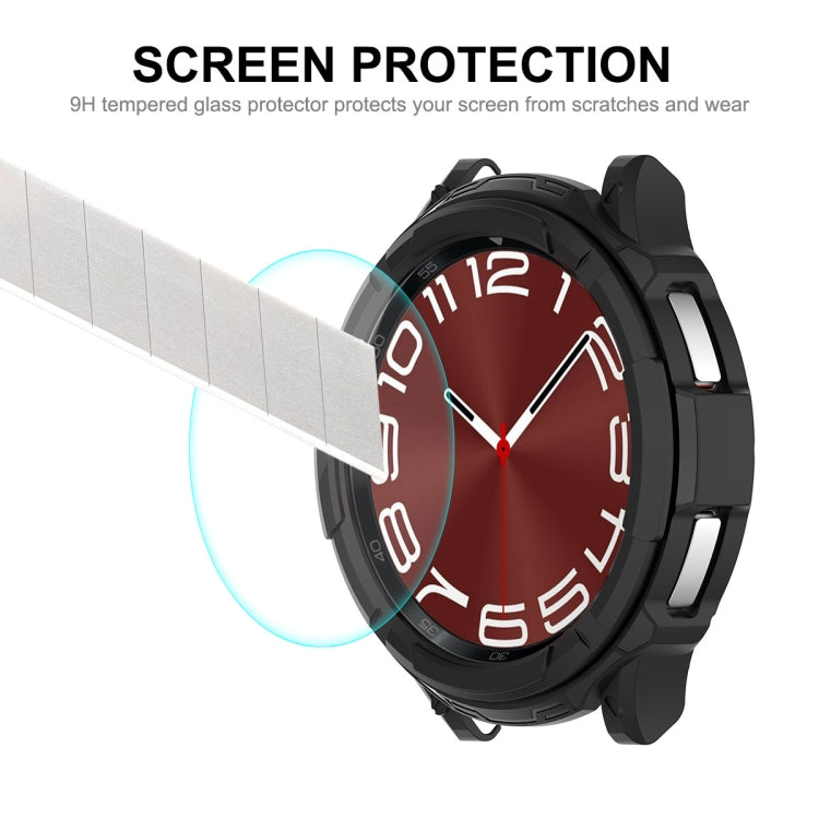 For Samsung Galaxy Watch6 Classic 43mm ENKAY Hat-Prince 2 in 1 TPU Armor Watch Case + 0.2mm 9H Tempered Glass Screen Protector(White) - Watch Cases by ENKAY | Online Shopping South Africa | PMC Jewellery