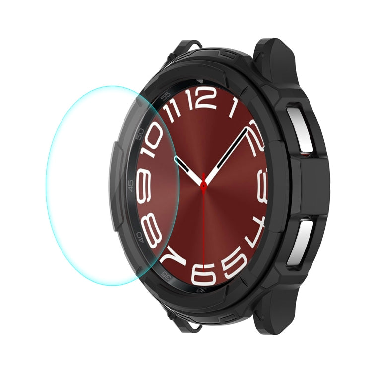 For Samsung Galaxy Watch6 Classic 43mm ENKAY Hat-Prince 2 in 1 TPU Armor Watch Case + 0.2mm 9H Tempered Glass Screen Protector(Black) - Watch Cases by ENKAY | Online Shopping South Africa | PMC TechLife