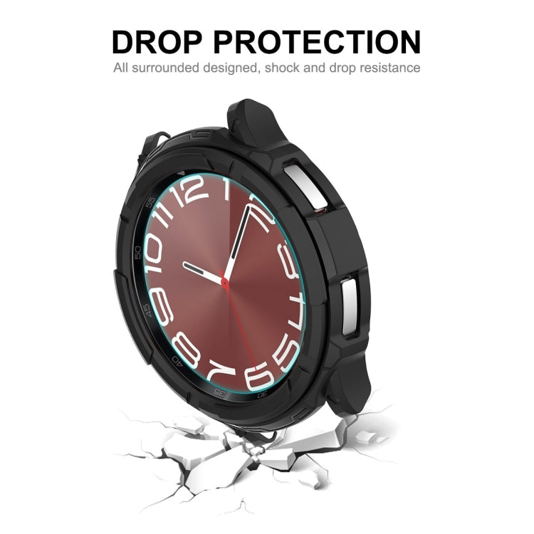 For Samsung Galaxy Watch6 Classic 43mm ENKAY Hat-Prince 2 in 1 TPU Armor Watch Case + 0.2mm 9H Tempered Glass Screen Protector(Black) - Watch Cases by ENKAY | Online Shopping South Africa | PMC TechLife