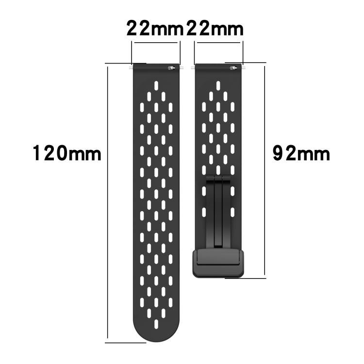 For Amazfit Bip 5 Folding Magnetic Clasp Silicone Watch Band(Black) - free shipping - PMC TechLife - Order now!