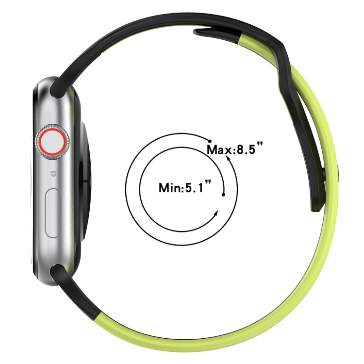 For Apple Watch SE 2023 44mm Double Color Silicone Watch Band(Pink+White) - Watch Bands by PMC TechLife | Online Shopping South Africa | PMC TechLife