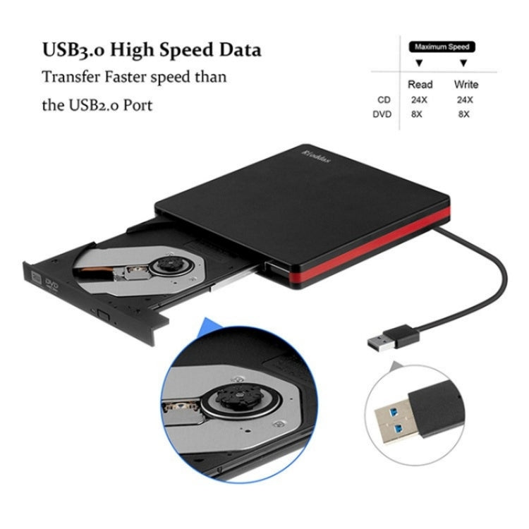 BT669 USB3.0 Laptop CD / DVD Burner Player Optical Drive Case External DVD Drive Enclosure - free shipping - PMC TechLife - Order now!