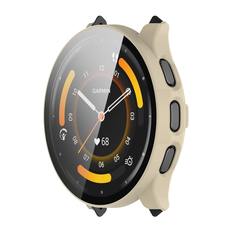Compatible with Garmin Venu 3 ENKAY Hat-Prince Full Coverage PC + Tempered Glass Film Integrated Watch Case(Ivory White) - Watch Cases by ENKAY | Online Shopping South Africa | PMC TechLife | Buy Now Pay Later Mobicred