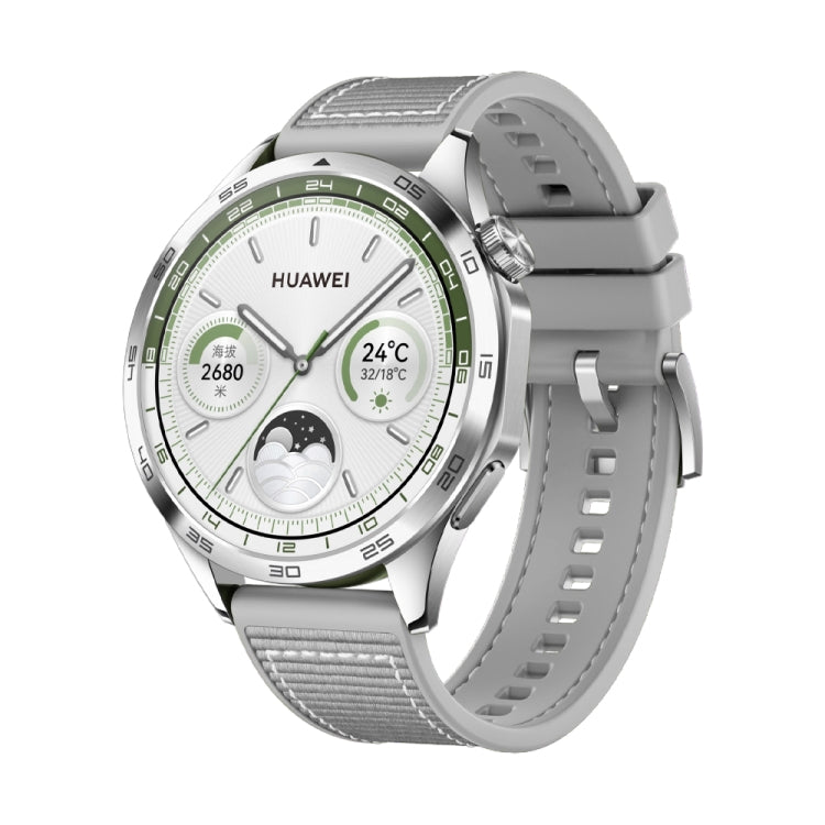 For Huawei Watch GT4 46mm Nylon Silicone Leather Watch Band(Gray) - free shipping - PMC TechLife - Order now!
