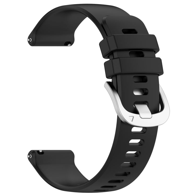Compatible with Garmin Venu / Venu SQ Liquid Glossy Silver Buckle Silicone Watch Band(Black) - free shipping - PMC TechLife - Order now!
