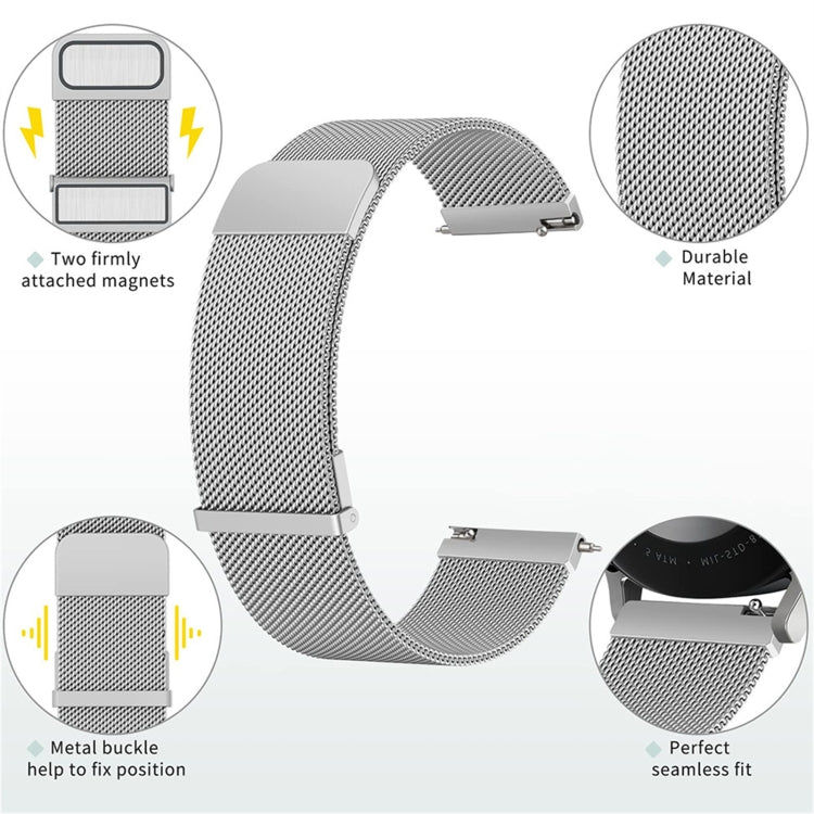 For Huawei Watch GT 4 41mm Milan Dual Mmagnetic Steel Mesh Watch Band(Silver) - Watch Bands by PMC TechLife | Online Shopping South Africa | PMC TechLife