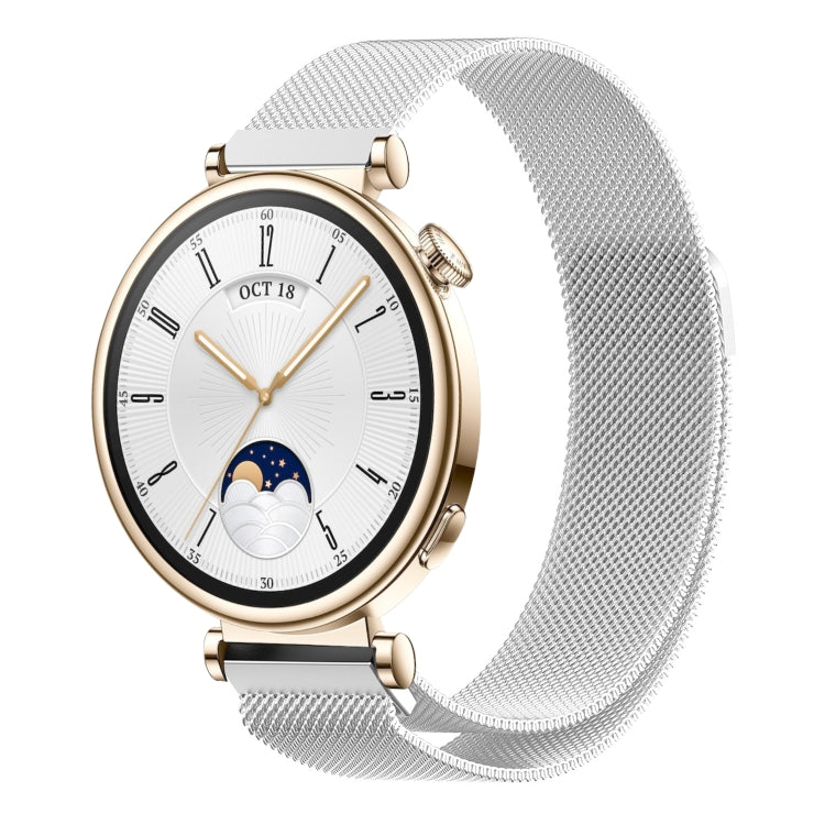 For Huawei Watch GT4 41mm Milan Magnetic Steel Mesh Watch Band(Silver) - Watch Bands by PMC TechLife | Online Shopping South Africa | PMC TechLife