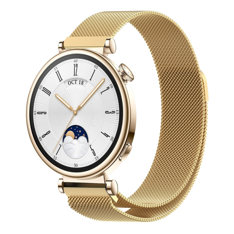 For Huawei Watch GT4 41mm Milan Magnetic Steel Mesh Watch Band(Gold) - Watch Bands by PMC TechLife | Online Shopping South Africa | PMC TechLife