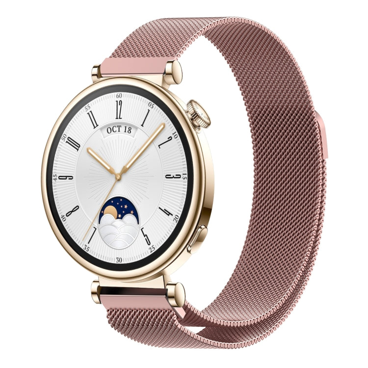 For Huawei Watch GT4 41mm Milan Magnetic Steel Mesh Watch Band(Pink) - Watch Bands by PMC TechLife | Online Shopping South Africa | PMC TechLife