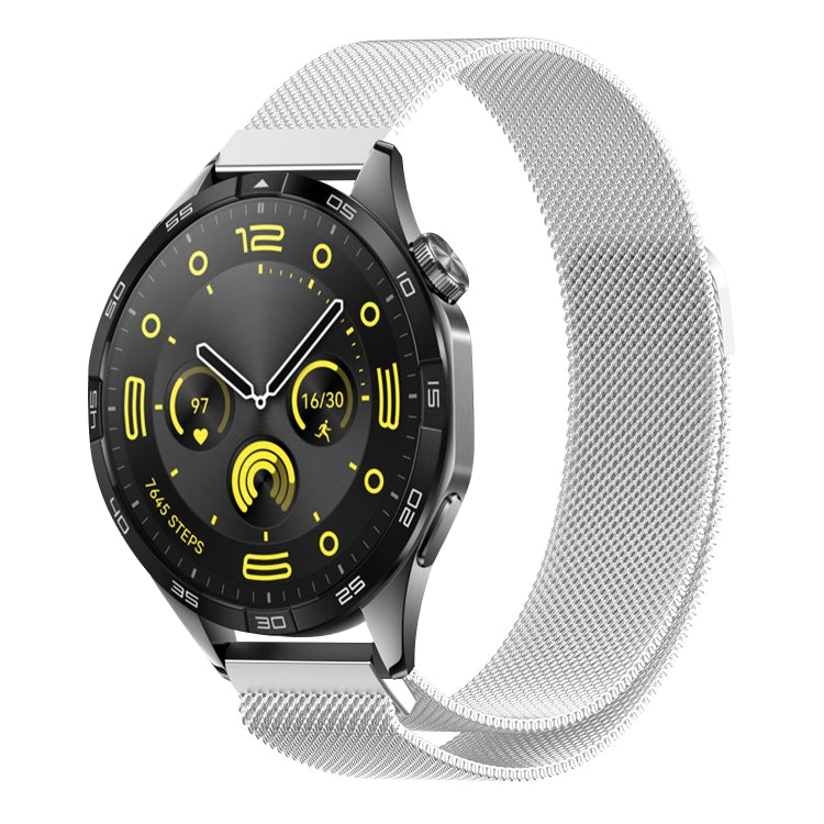 For Huawei Watch GT4 46mm Milan Magnetic Steel Mesh Watch Band(Silver) - Watch Bands by PMC TechLife | Online Shopping South Africa | PMC TechLife