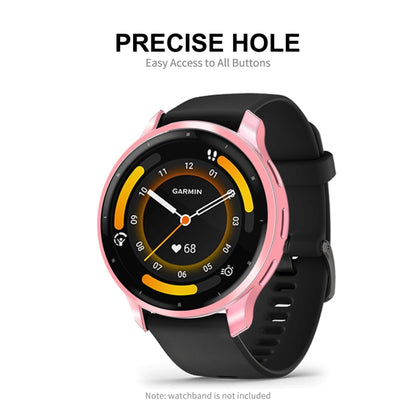 For Garmin Venu 3 ENKAY Hat-Prince Full Coverage Electroplated TPU Watch Case with Screen Protection(Pink) - Watch Cases by ENKAY | Online Shopping South Africa | PMC Jewellery