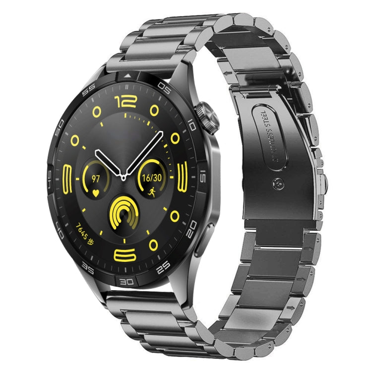 For Huawei Watch GT4 46mm Three Bead Stainless Steel Metal Watch Band(Gray) - free shipping - PMC TechLife - Order now!