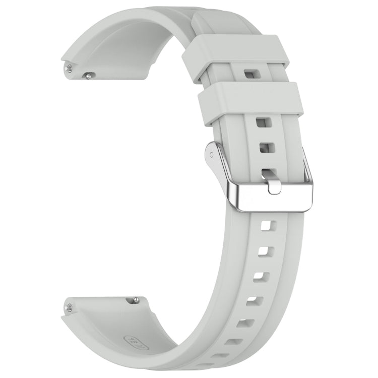 For Huawei Watch GT4 41mm Official Steps Style Silver Buckle Silicone Watch Band(Gray) - Watch Bands by PMC TechLife | Online Shopping South Africa | PMC TechLife