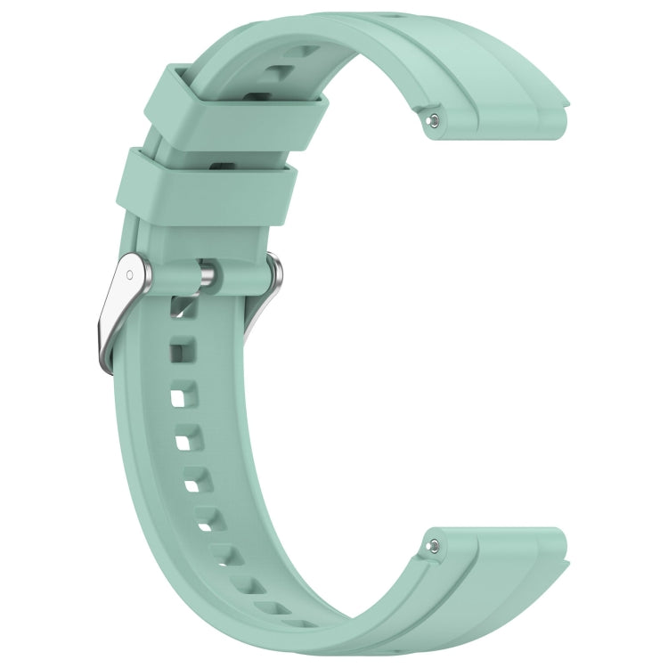 For Huawei Watch GT4 46mm Official Steps Style Silver Buckle Silicone Watch Band(Green) - Watch Bands by PMC TechLife | Online Shopping South Africa | PMC TechLife