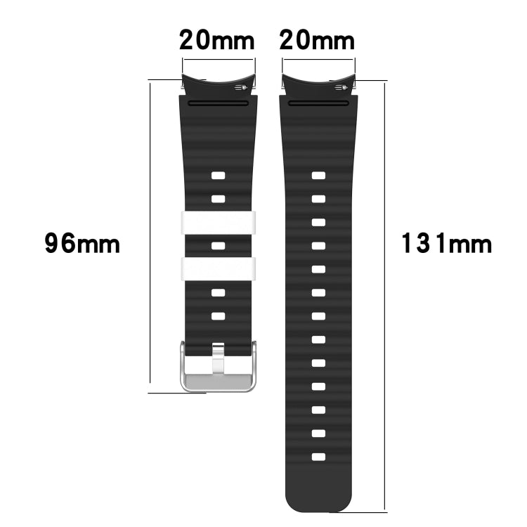 For Samsung Galaxy Watch 6 Two Color Horizontal Silicone Watch Band(Black Grey) - Watch Bands by PMC TechLife | Online Shopping South Africa | PMC TechLife