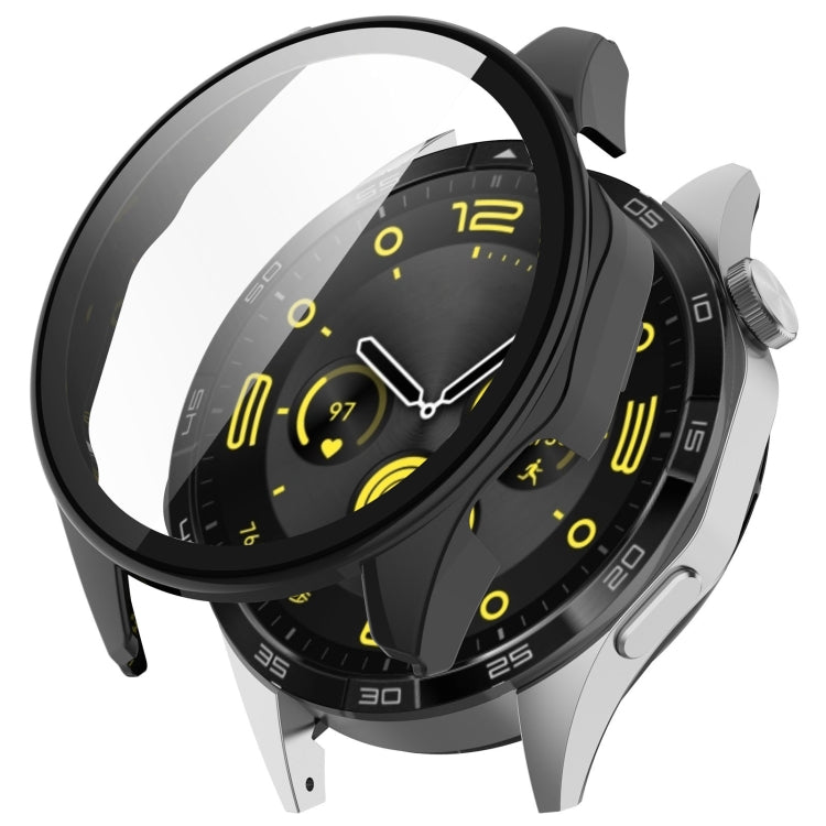 For Huawei Watch GT4 46mm PC+Tempered Glass Integrated Smart Watch Case(Black) - Watch Cases by PMC Jewellery | Online Shopping South Africa | PMC Jewellery