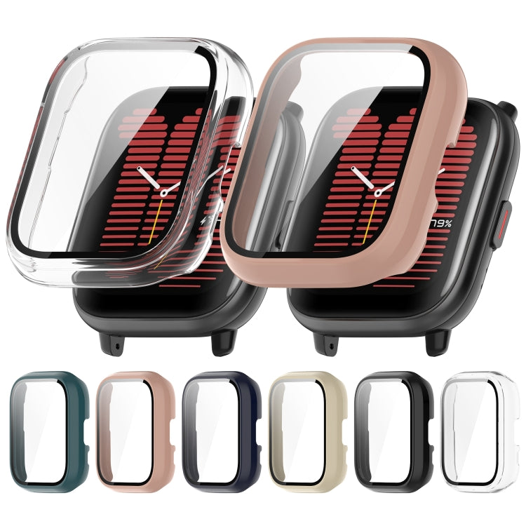 For Amazfit Aactive PC Integrated Tempered Glass Watch Case(Ivory White) - Watch Cases by PMC TechLife | Online Shopping South Africa | PMC TechLife