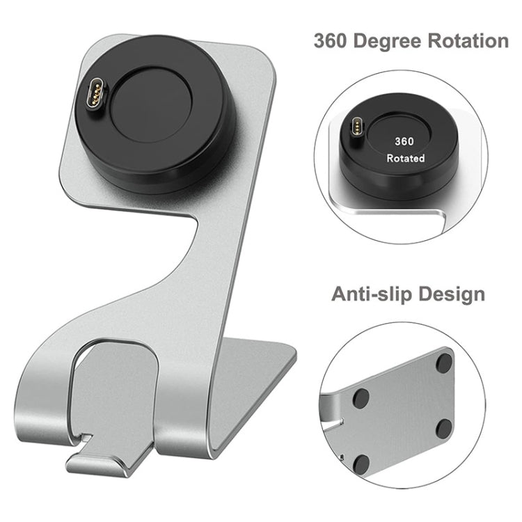 JUNSUNMAY Compatible with Garmin Venu 3 / Venu 3S USB Port Aluminum Alloy Watch Charger Holder, Length: 1.5m(Grey) - Charger by JUNSUNMAY | Online Shopping South Africa | PMC TechLife | Buy Now Pay Later Mobicred
