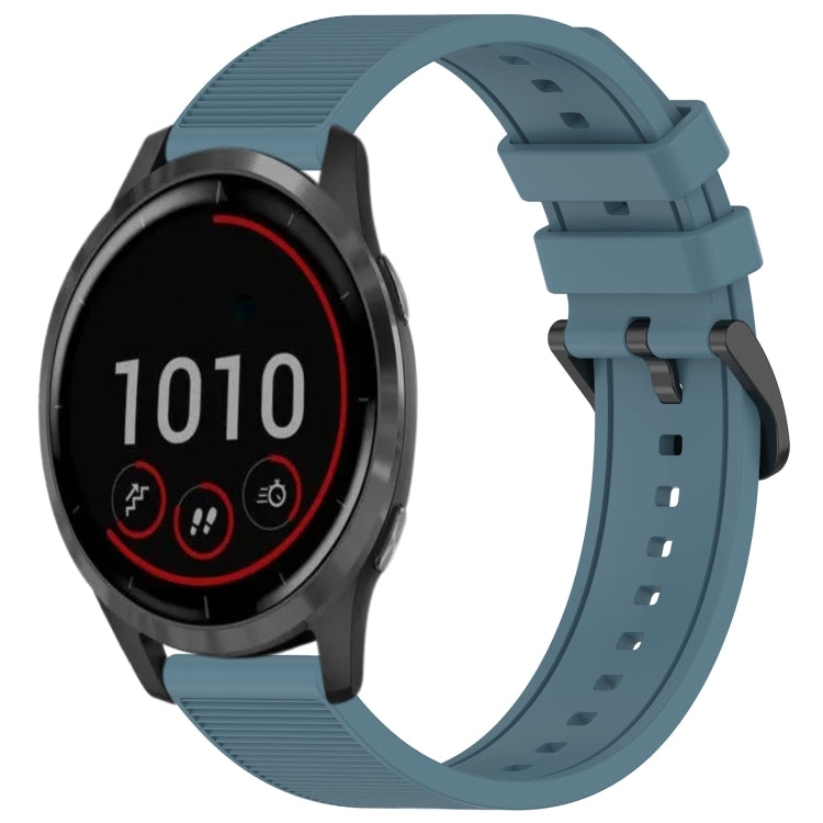 For Garmin Vivoactive 4 22mm Textured Silicone Solid Color Watch Band(Rock Cyan) - Watch Bands by PMC Jewellery | Online Shopping South Africa | PMC Jewellery